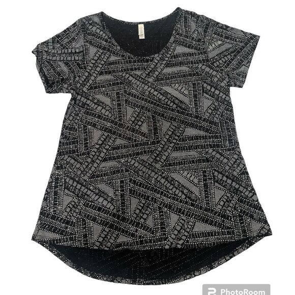 Vintage LuLaRoe Black Metallic Sparkle Art Deco Elegant Classic Tee XL - Picture 5 of 10